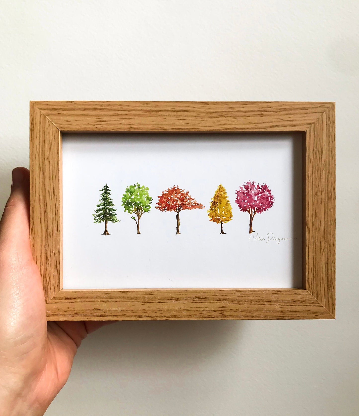 Watercolour painting, Little Trees - Print | 10 x 15 cm
