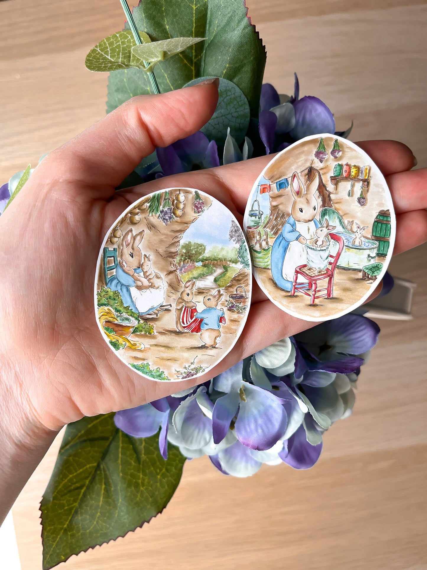 Peter Rabbit, watercolour paintings | Mini prints - 2 pcs