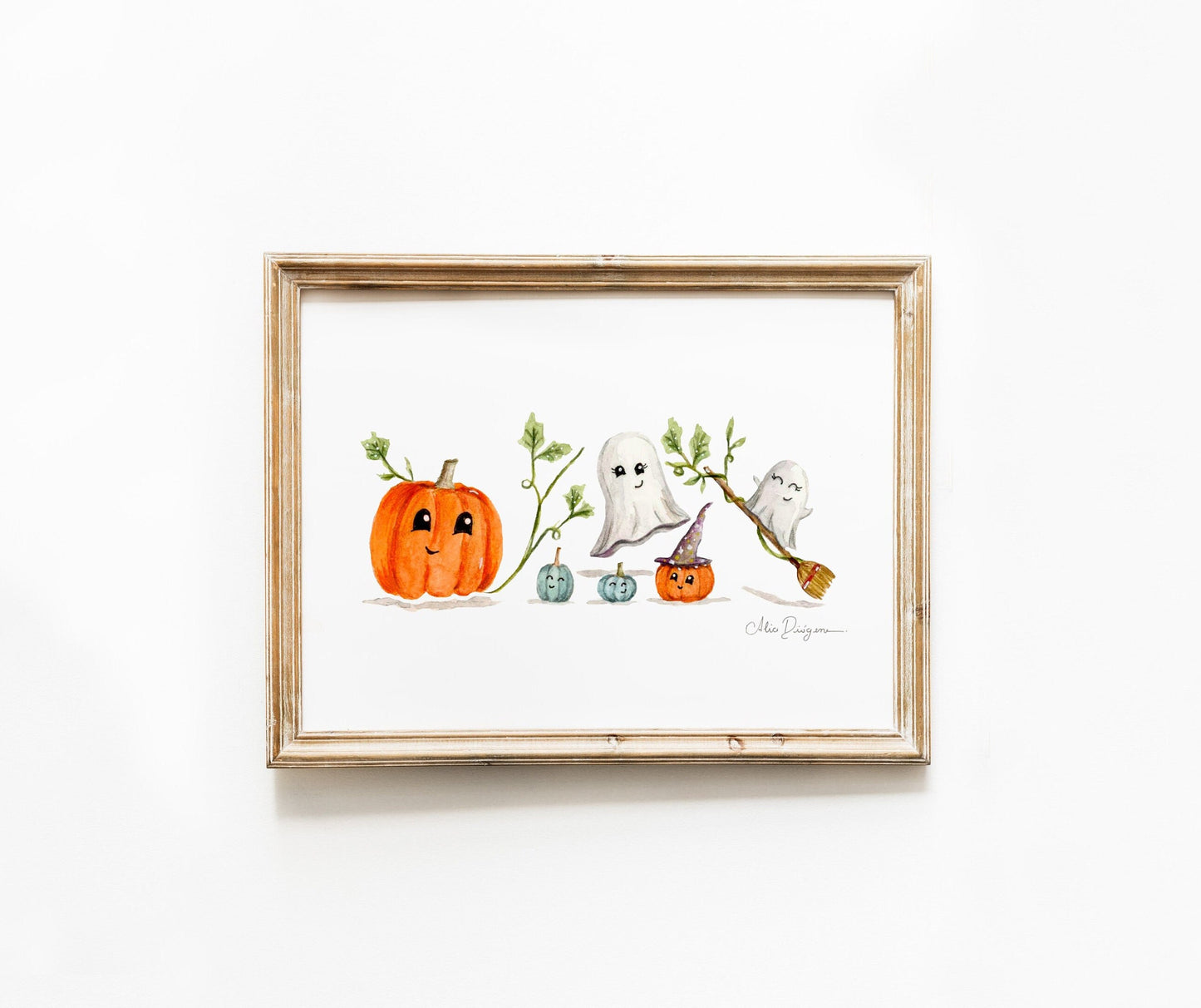 Watercolour painting, The "Nice List" Halloween Party - Print | 10 x 15 cm