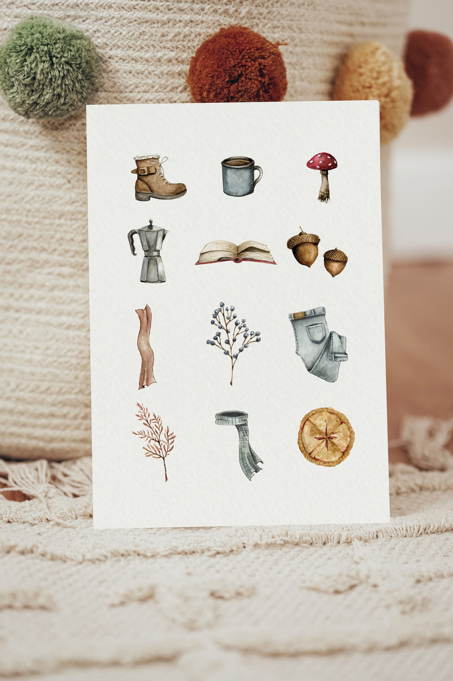 Watercolour painting, The Cozy Lifestyle - Print | A5 - Autumn paintings