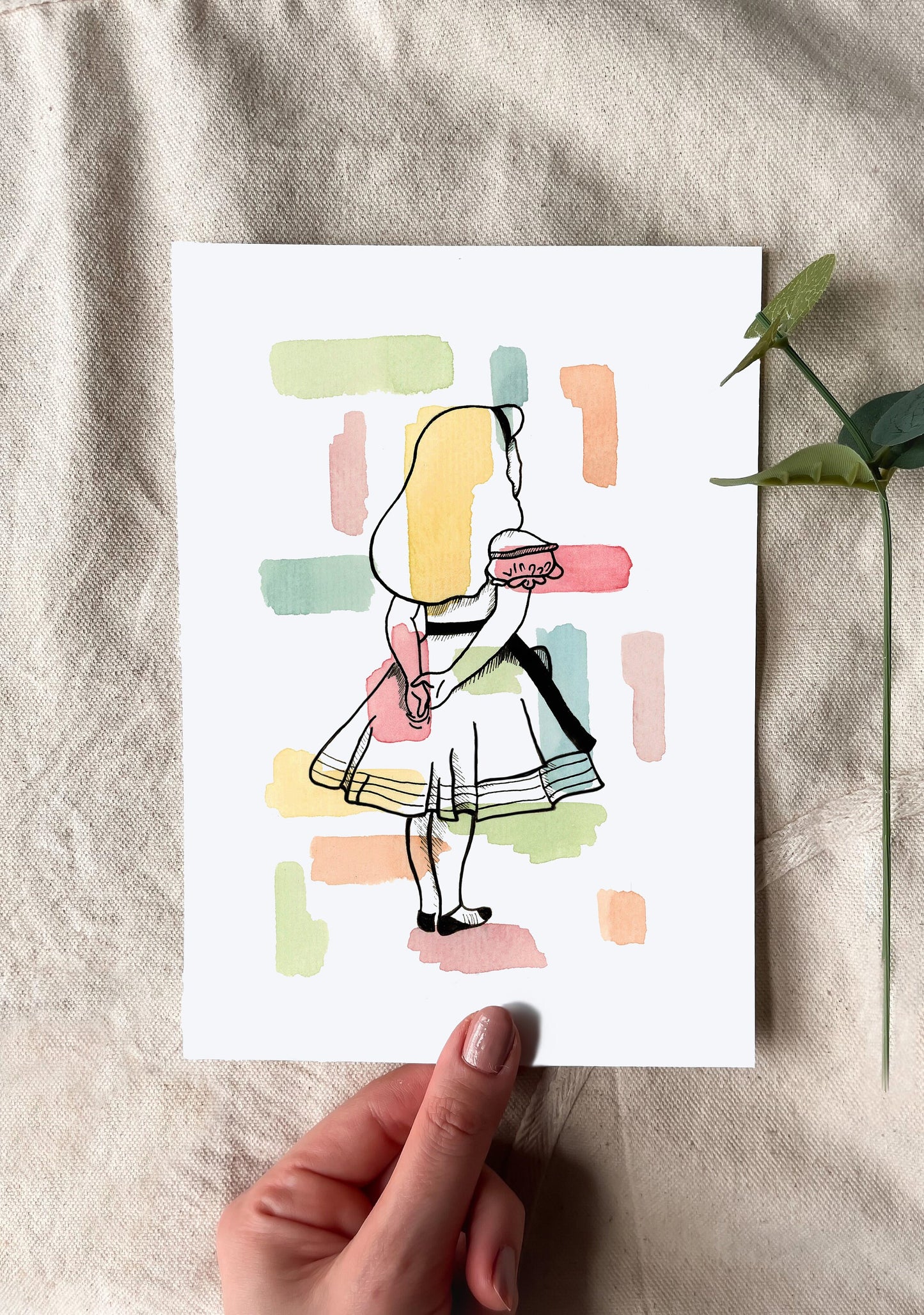 Alice in Wonderland - original watercolour painting design - Print | A5 15 X 21cm