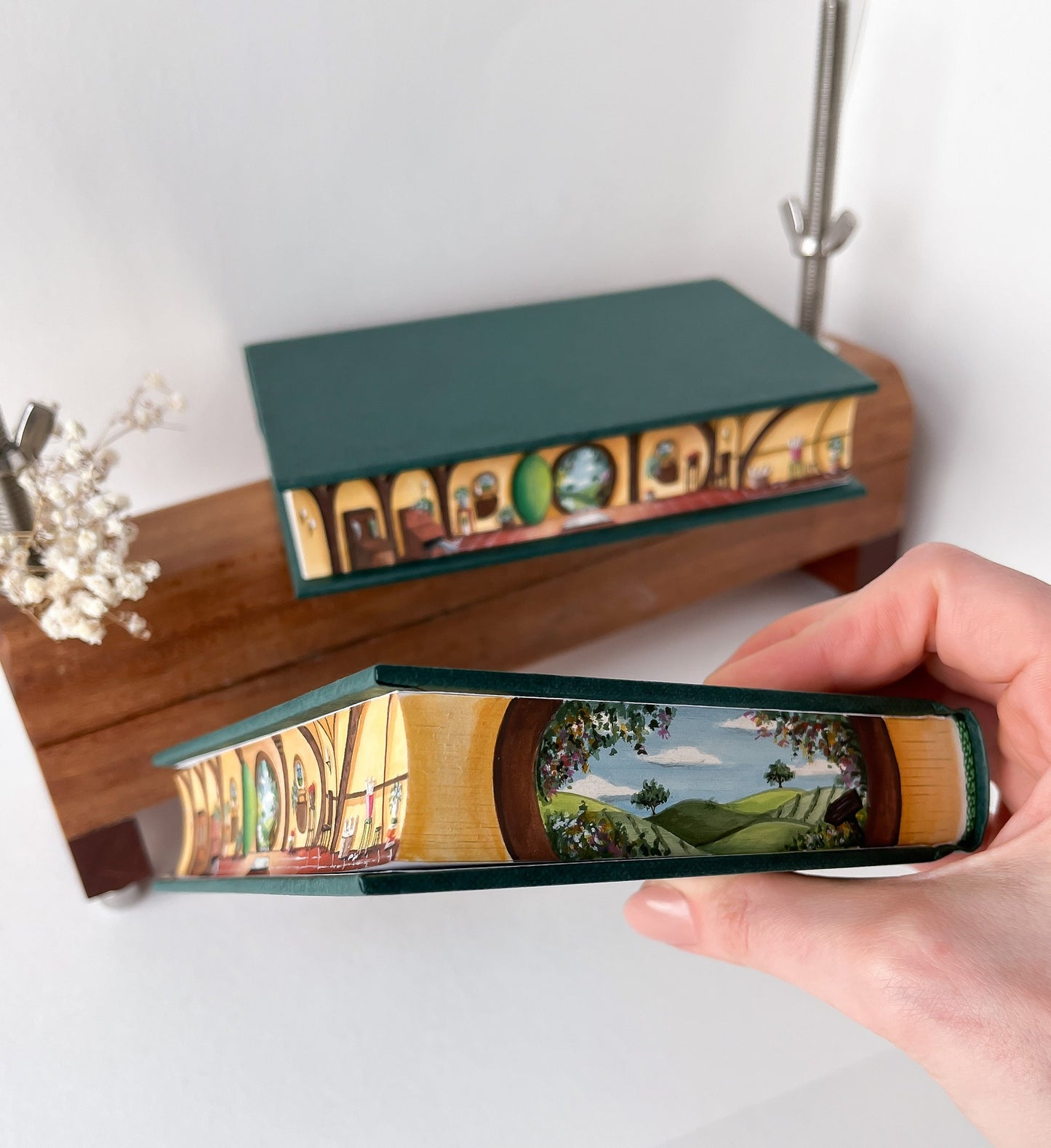 Made to order* The Hobbit fore-edge painting - "Inside the Hobbit Hole" original design