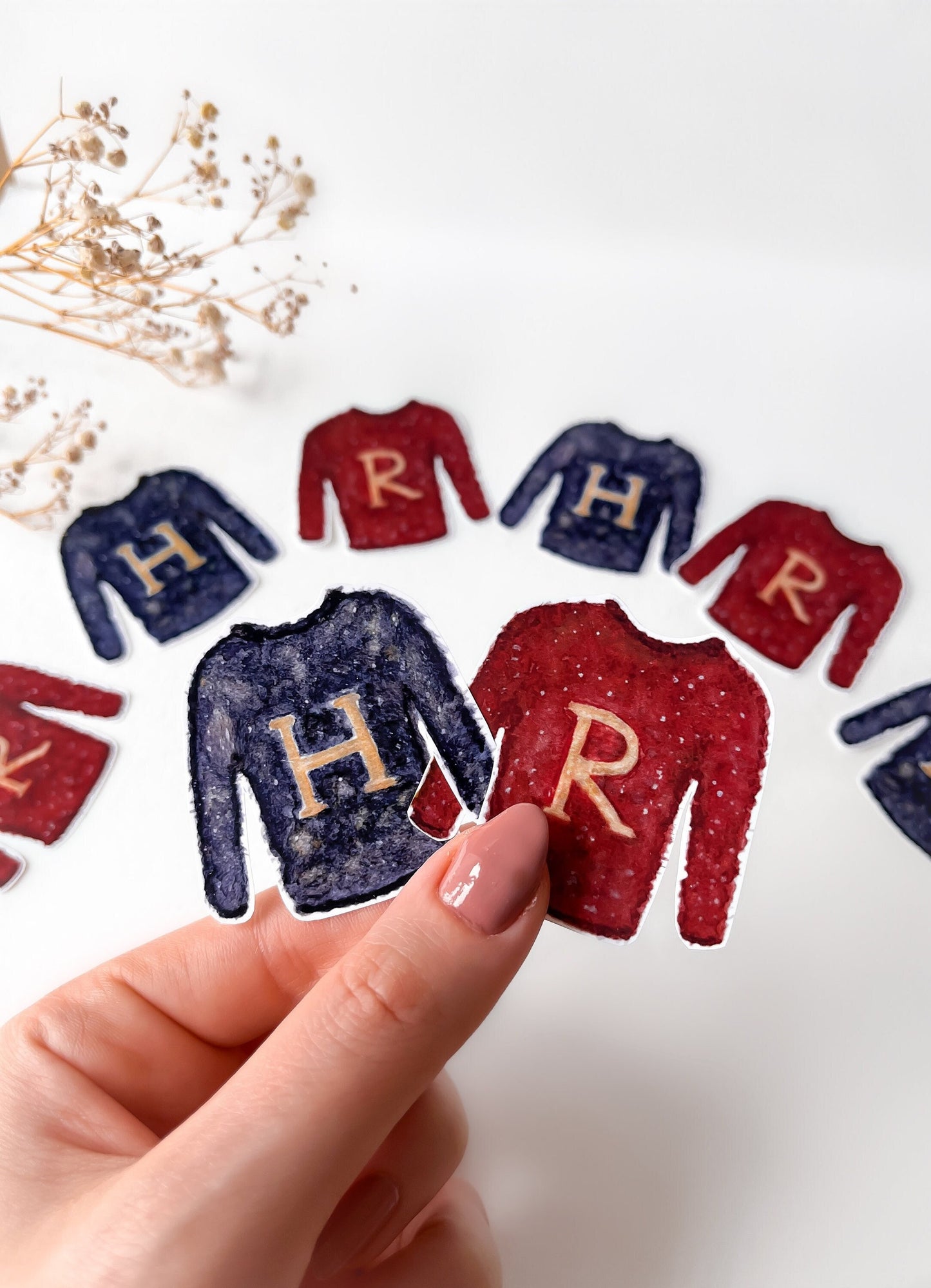Wizarding Sweaters Vinyl Stickers Collection - sets of 6 and 8 pcs | Stationery stickers - Tear and water resistant