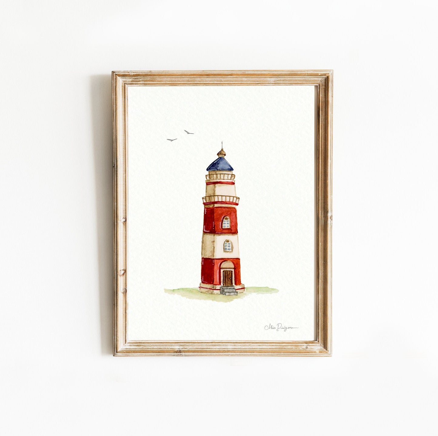 NEW Nautical Watercolour painting - Print | A5 - Light house (Nautical Collection)