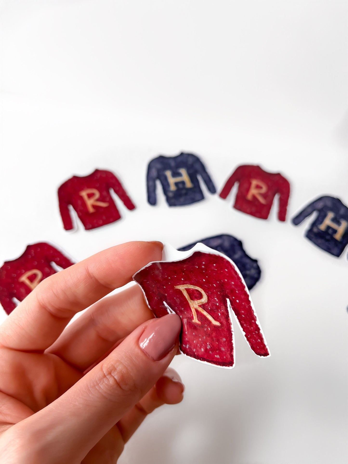 Wizarding Sweaters Vinyl Stickers Collection - sets of 6 and 8 pcs | Stationery stickers - Tear and water resistant