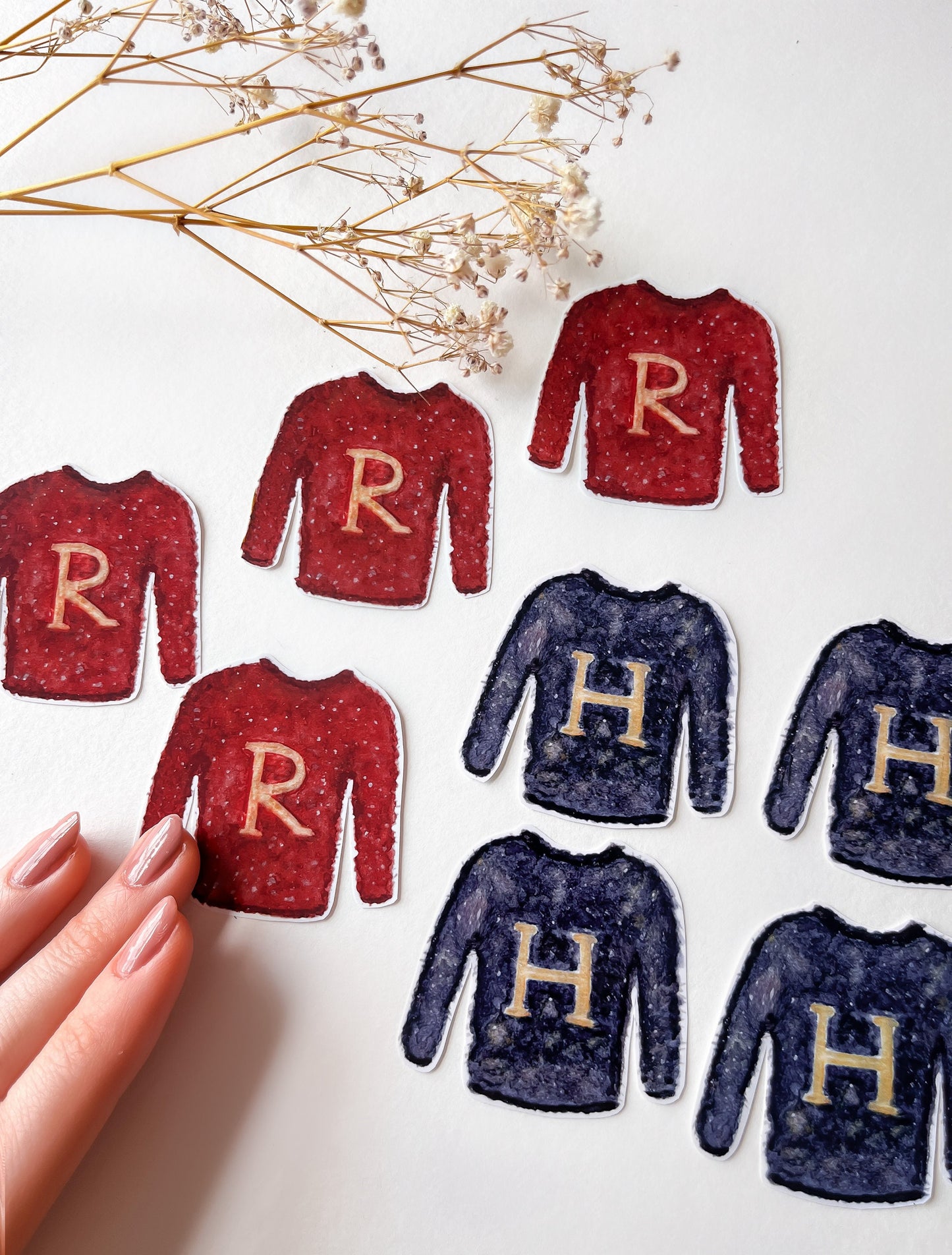 Wizarding Sweaters Vinyl Stickers Collection - sets of 6 and 8 pcs | Stationery stickers - Tear and water resistant