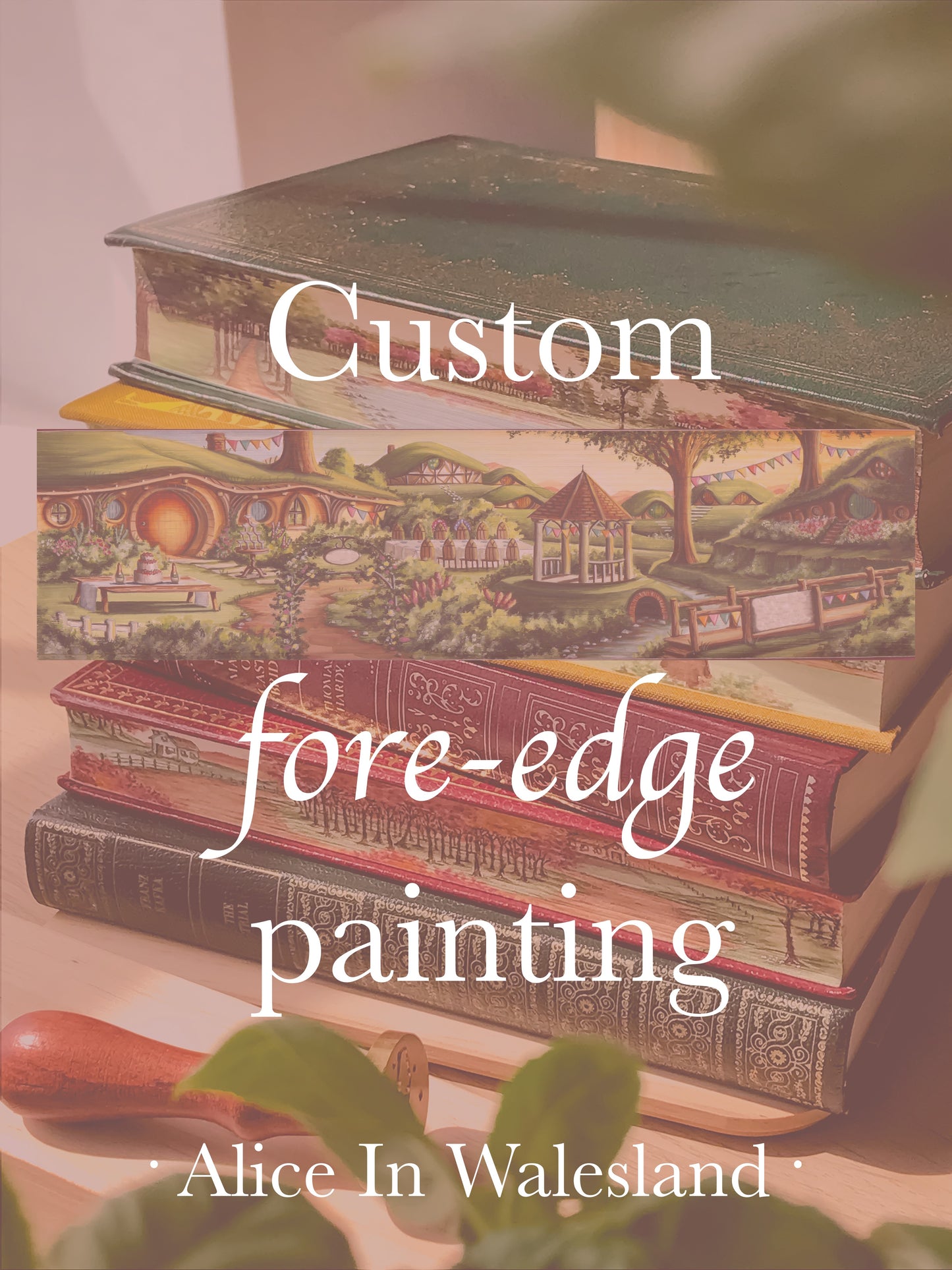 Carrie - Custom "Wedding in Hobbiton" Fore-edge Painting Bookmark - 2pcs