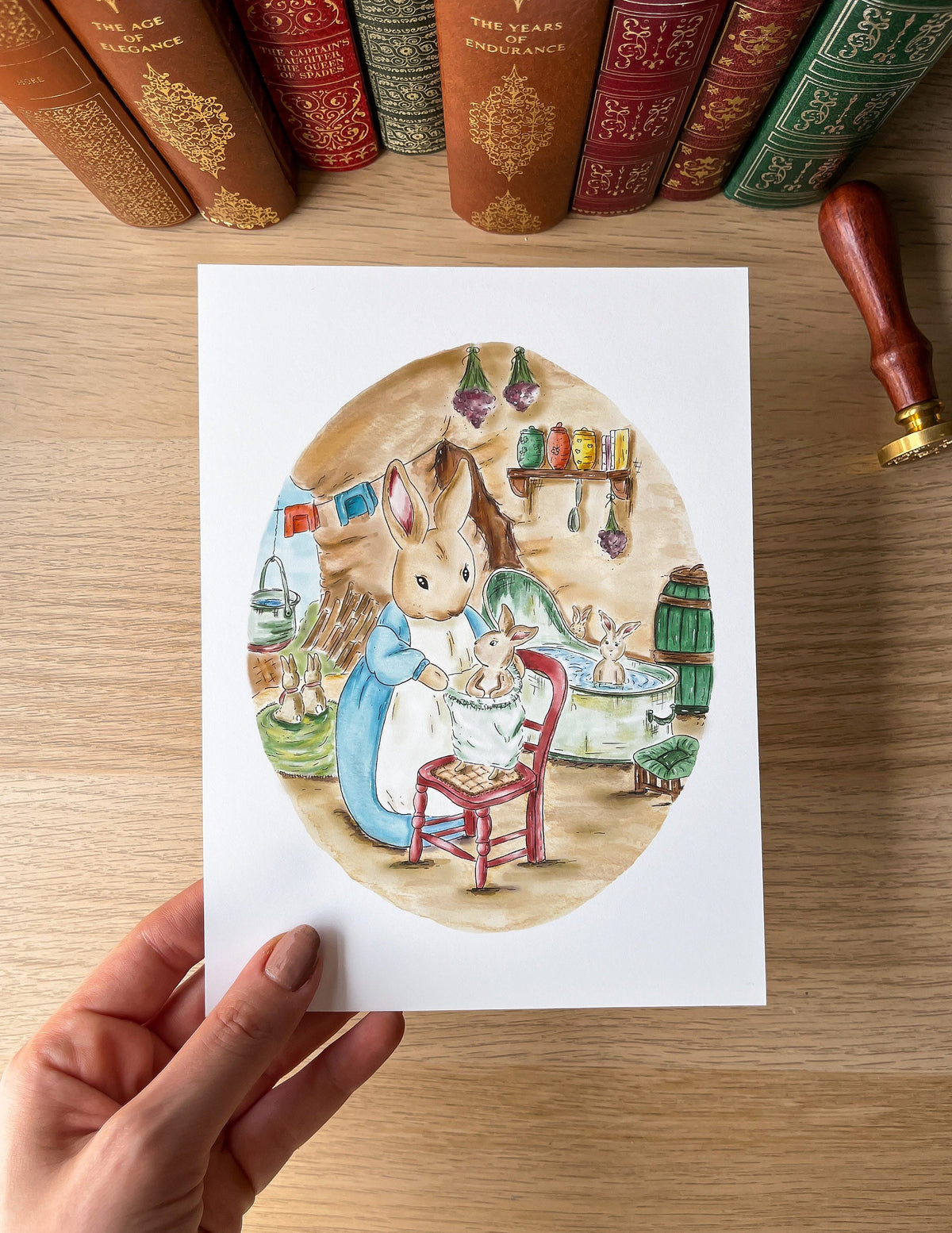 Peter Rabbit Watercolour Animation Peter Rabbit, Bath Time - Watercolour painting - Print | 15 x 20cm ...